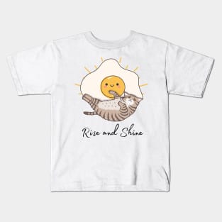 Cat Breakfast Rise and Shine Kids T-Shirt